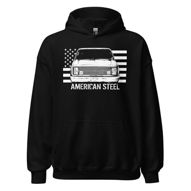 Square Body Truck Hoodie, American Steel Squarebody Sweatshirt in black